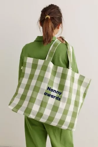grand sac cabas à carreaux personnalisable