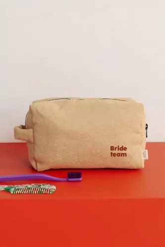 trousse de toilette en lin à personnaliser