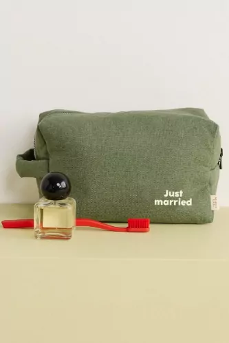 trousse de toilette en lin à personnaliser