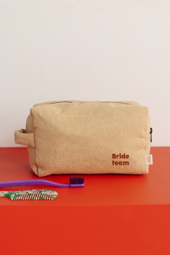 trousse de toilette en lin à personnaliser
