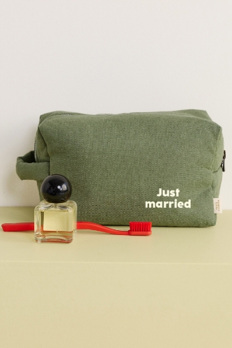 trousse de toilette en lin à personnaliser