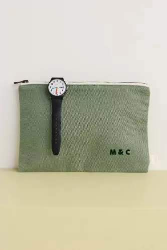 grande pochette personnalisable avec zip