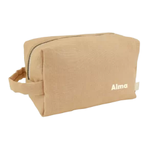 trousse de toilette en lin à personnaliser