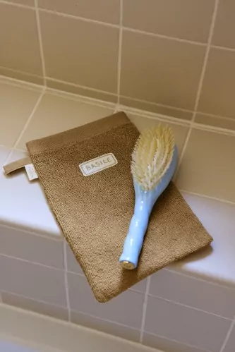 gant de toilette personnalisé en éponge absorbante