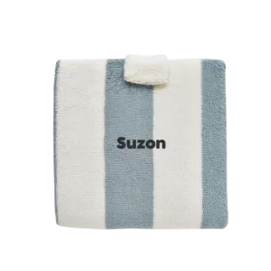 serviette de bain plage rayée enfant personnalisable