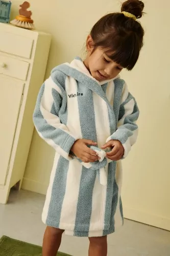 serviette de bain plage rayée enfant personnalisable