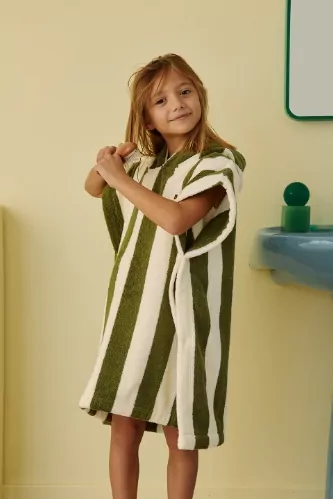 serviette de bain plage rayée enfant personnalisable