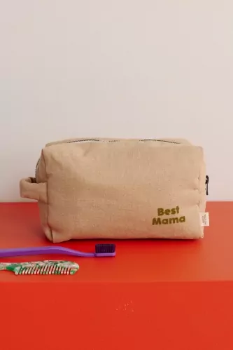 trousse de toilette en lin à personnaliser