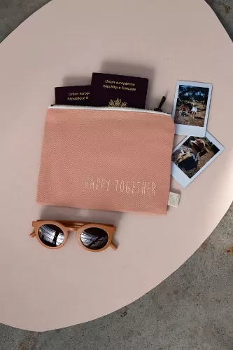 porte-passeport avec zip uni et en coton