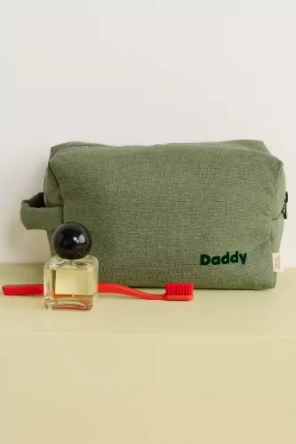 trousse de toilette en lin à personnaliser