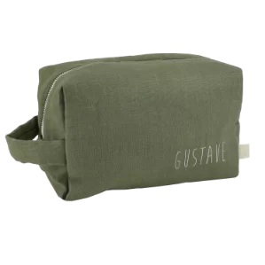 trousse de toilette en lin à personnaliser