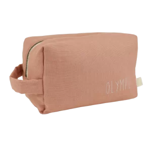 trousse de toilette en lin à personnaliser