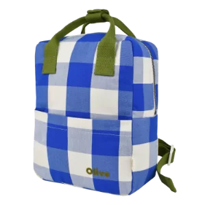 sac à dos enfant à carreaux en coton personnalisable