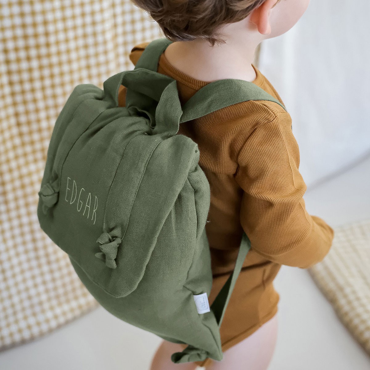 Les sacs à dos en lin pour bébés personnalisables